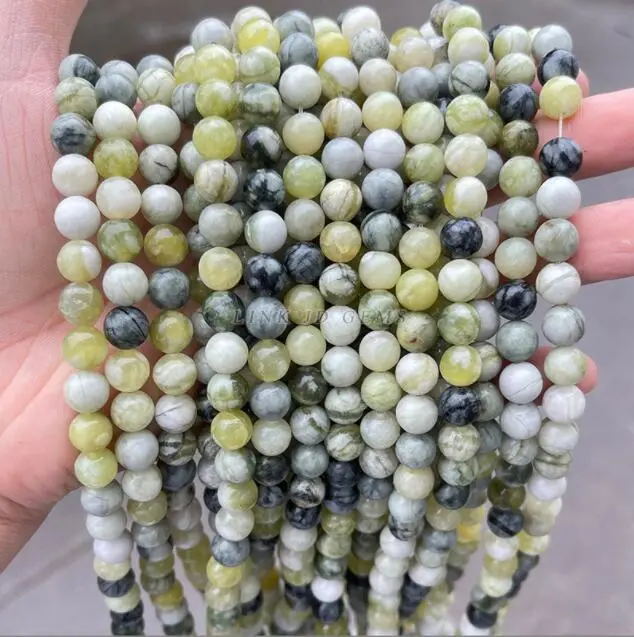 10mm Natural Qingli Milk Cap Xiuyu Round Beads Qingyu Scattered Beads