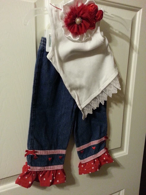 Disney Jeans And Hair Bling Clip, Size 6-9 Months