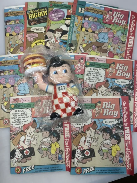 Vintage Bob's Big Boy Bobby Piggy Bank Hamburger Figure Unopened + Comic Books!