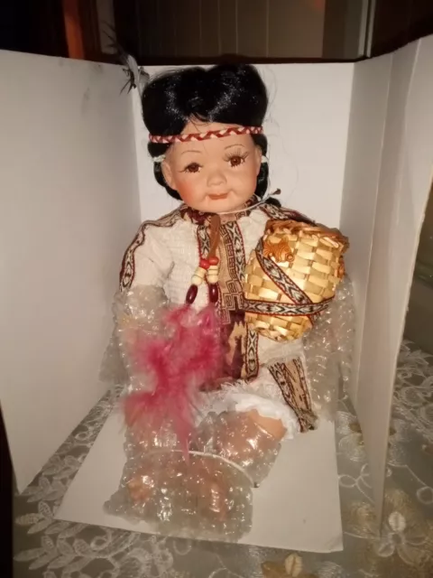 Heritage Signature Doll  Native American Indian Porcelain Baby Girl New no box