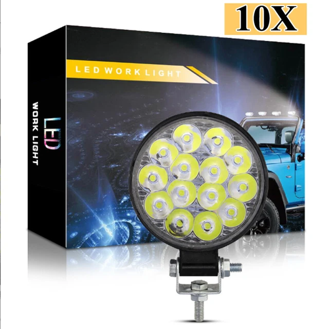 10X 42W LED Arbeitsscheinwerfer Offroad Bagger Scheinwerfer Flutlicht 12V 24V DE