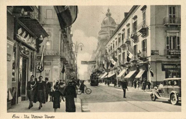 Cartolina Puglia Bari Via Vittorio Veneto  Viaggiata Anno 1941