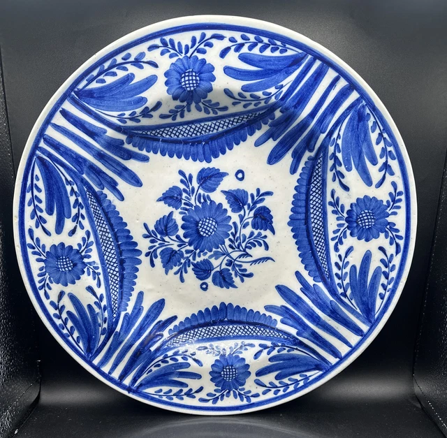 Antique Delft 15” Dutch handpainted blue & white  Large Serving Plate Mark GM 1E