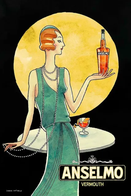 Poster Manifesto Locandina Pubblicitaria Stampa Vintage Bevanda Vermouth Drink