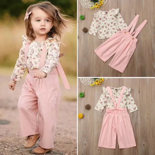 Top a maniche lunghe neonata bambina neonata + pantaloni bavaglino cinturino