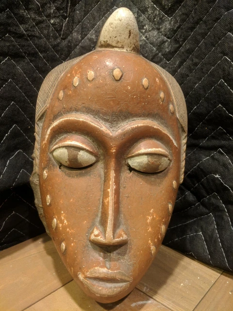Baule Portrait Mask — Excellent Craftsmanship — Authentic Wood African Artwork