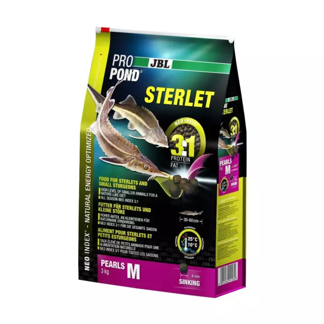 JBL ProPond Sterlet M, Alleinfutter für mittlere Sterlets - 3 kg - Störe Futter