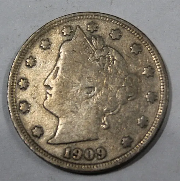 1909 Liberty Head V Nickel US 5C Actual Coin Pictured