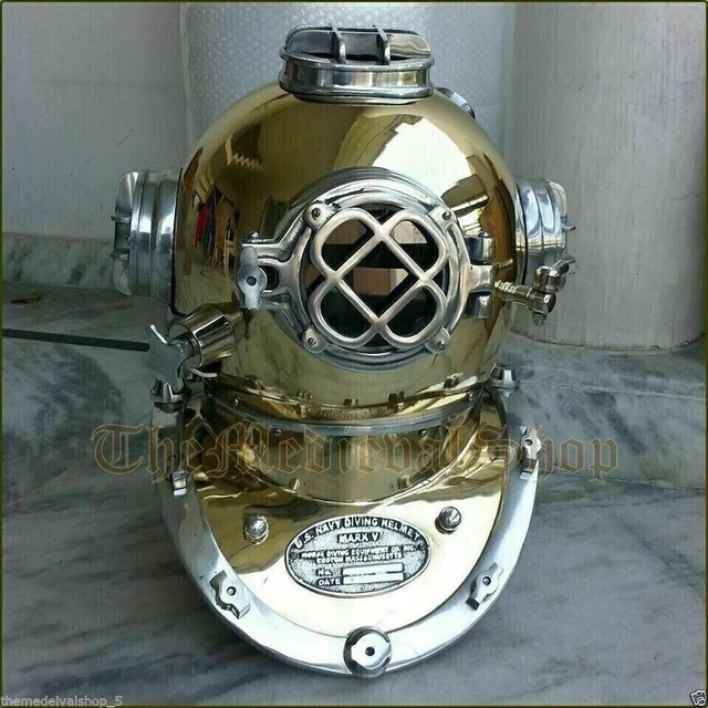 CASQUE DE PLONGÉE US Navy Mark V plongeurs en haute mer antique