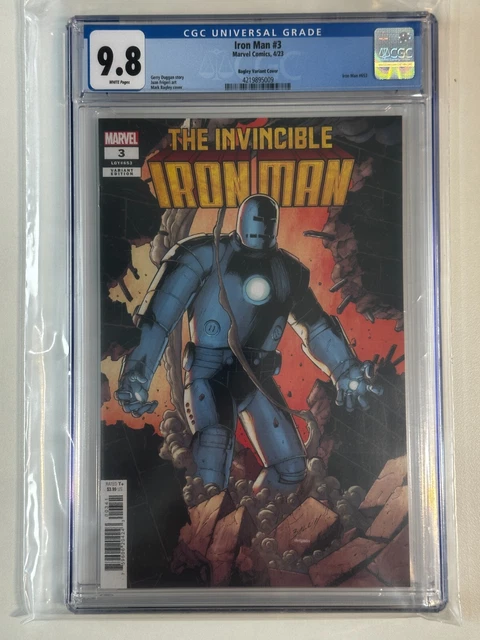 🤖INVINCIBLE IRON MAN #3🤖CGC 9.8 MINT🤖Bagley 1:25 Variant🤖FREE SHIPPING🤖