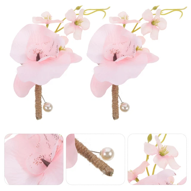 2 Pcs Wrist Flower Artificial Groom Flowers Props Lovers Bride