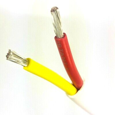 12/2 AWG Gauge Marine Grade Wire, Boat Cable, Tinned Copper, Flat Red/Yellow