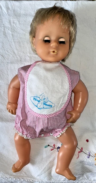 VINTAGE 1960S TINY Tears Doll In Original Romper And Bib