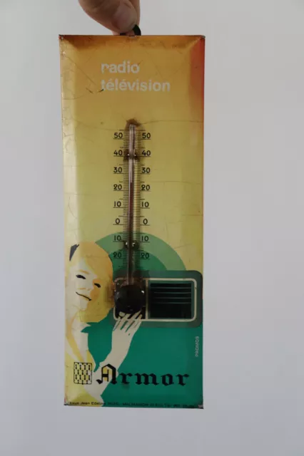 Ancien Thermomètre Glacoide Publicitaire ARMOR radio télévision