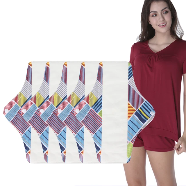 Cuscinetti Femminili Lavabili Uso Giorno Notte 5pz Assorbente Acqua Impermeabili