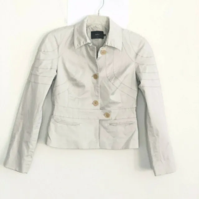Kulson Italy Women's White Ivory Cotton Jacket size 46 / L Button Up HK