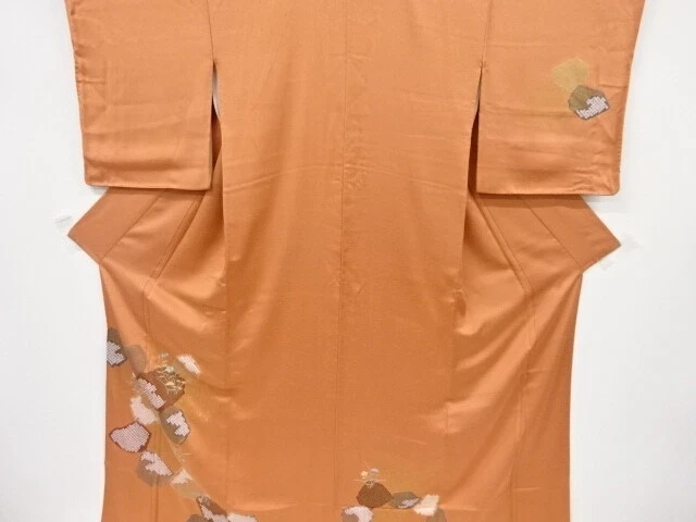 42954# Japanese Kimono / Vintage Homongi Kimono / Shibori / Embroidery / Autumn