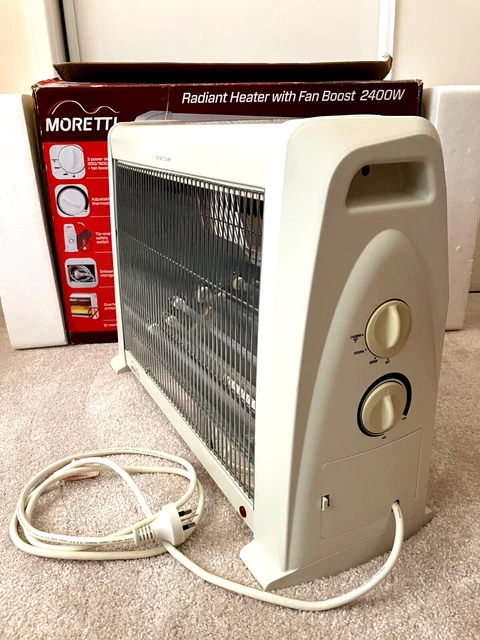 MORETTI* RADIANT HEATER, 2400W with Fan Boost, 3 Power Settings, Auto Cut  Off. $80.00 - PicClick AU