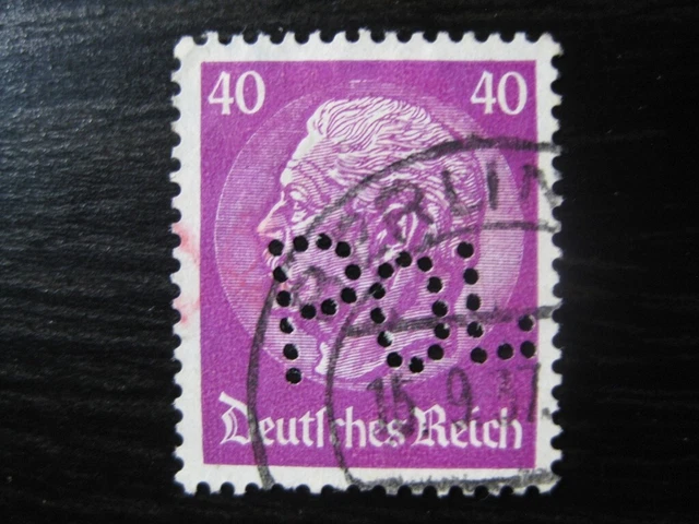 THIRD REICH Mi. #524 scarce used POL Police perfin stamp!