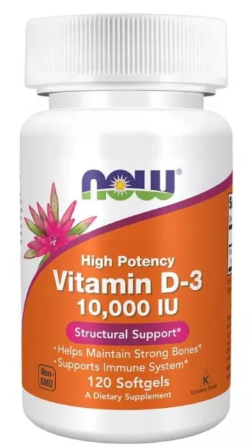 Now Foods, Vitamin D3 - 10000 IU, 120 Weichkapseln