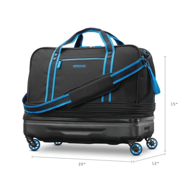 20" Rolling Wheeled Tote Duffle Bag Carry on Luggage Travel Suitcase Expandable