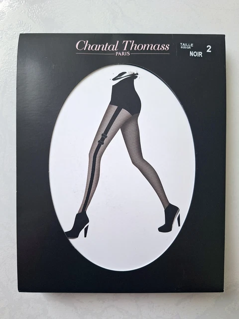 Collant Chantal Thomass 'Baguette Dos' Avec Nœuds – Taille 2 – Noir – Réf. 8544 – Neuf Avec étiquettes