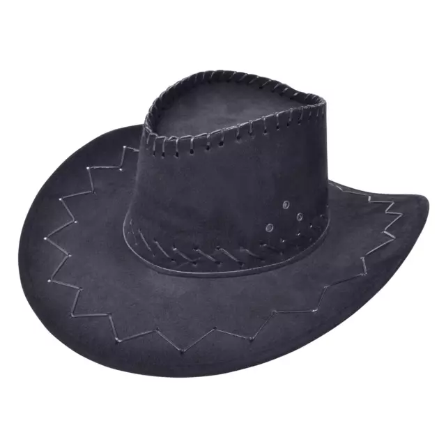 Chapeau Cowboy Piqué Noir Adultes Far West Déguisement Western Accessoire