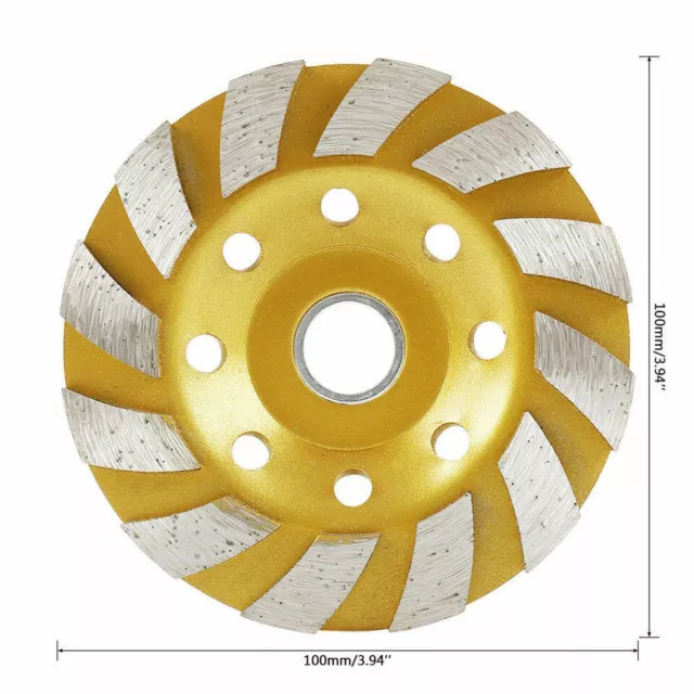 New 4" inch Diamond Segment Grinding Wheel Disc Grinder Cup Concrete Stone Cut