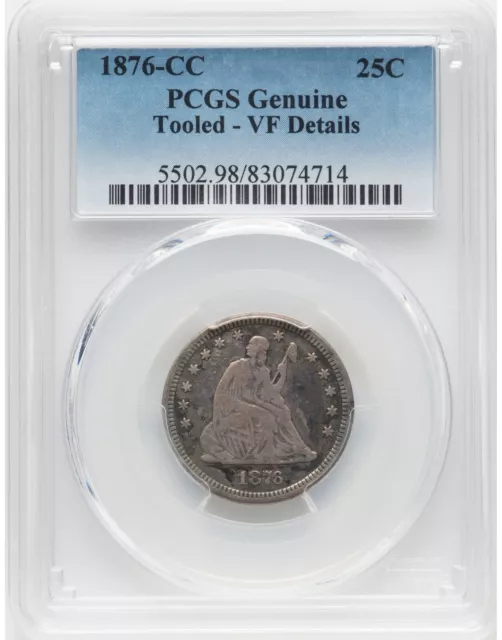 1876-CC Seated Liberty Quarter PCGS VF Details SCARCE CC ISSUE