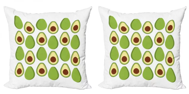 Avocado 2 Teiliges Kissenbezugs Set Buntes Bio-Lebensmittel