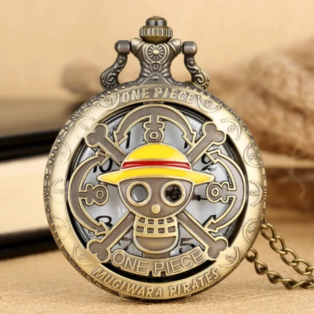 Skull with Hat Quartz Analog Pocket Watch with Necklace Pendant Chain Men Women