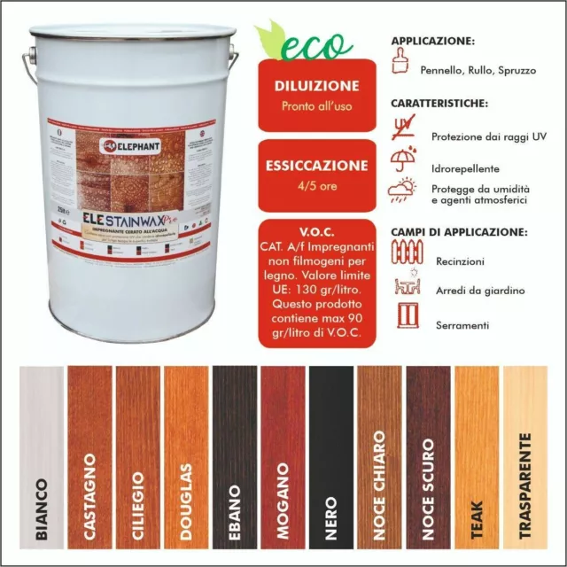 ELE STAINWAX PRO 25lt Impregnante per legno all'acqua cerato per esterno