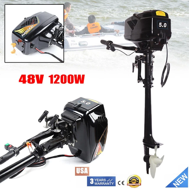 HANGKAI 1200W 48V Electric Outboard Engine Boat Motor Long Shaft 18km/h 3000rpm