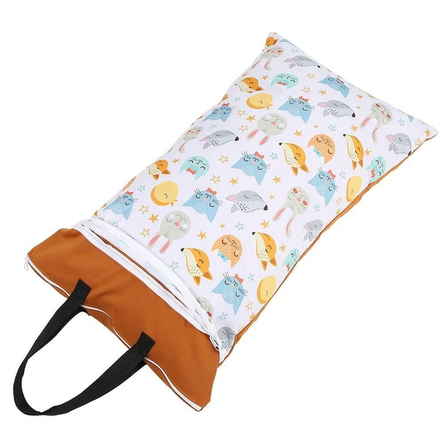 Large Hanging Wet/Dry Cloth Diaper Bag Waterproof Baby Inserts Nappy Laundry Bag