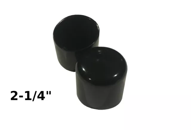 2 1/4" 2.25 inch Round Black Vinyl Plastic Tube Tip End Cap (2,4,10,20)