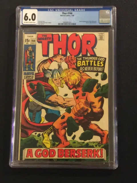 THOR #166 Comic  CGC 6.0 HIM WARLOCK 1969 Jack Kirby STAN LEE Mighty Thor Marvel