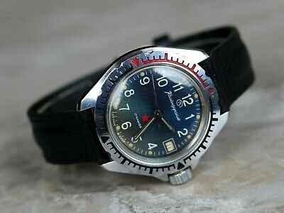 Vintage soviet watch, Vostok Komandirskie watch, 1980s, USSR.