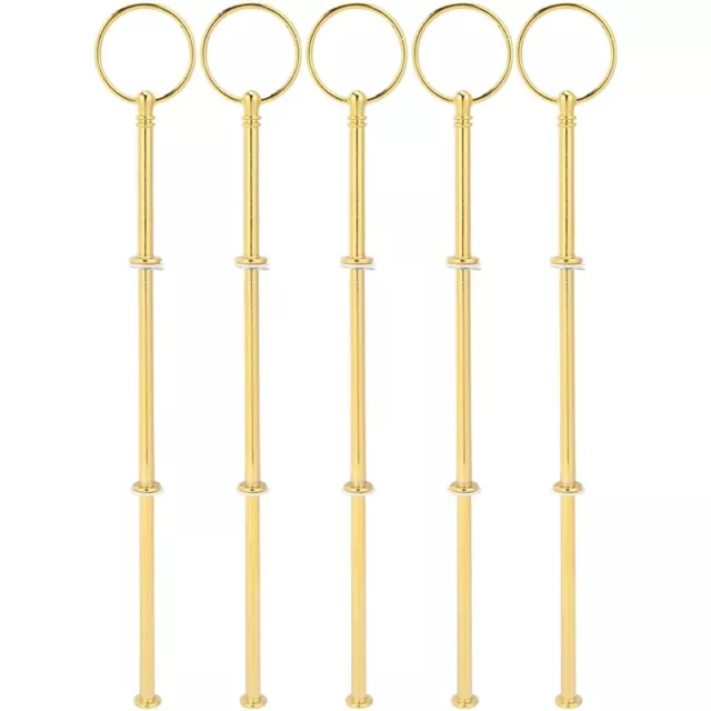 2X(5 Wedding Metal Gold 3 Tier Cake Stand Center Handle Rods Fittings Kit W2Z5)