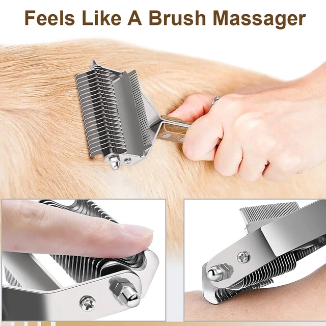 2side Dog Brush for Shedding Dematting Pet Grooming Cat Hair Undercoat Rake Comb 6