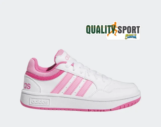 Adidas Hoops 3.0 Bianco RosaScarpe Shoes Donna Ragazza Sportive Sneakers IG3827