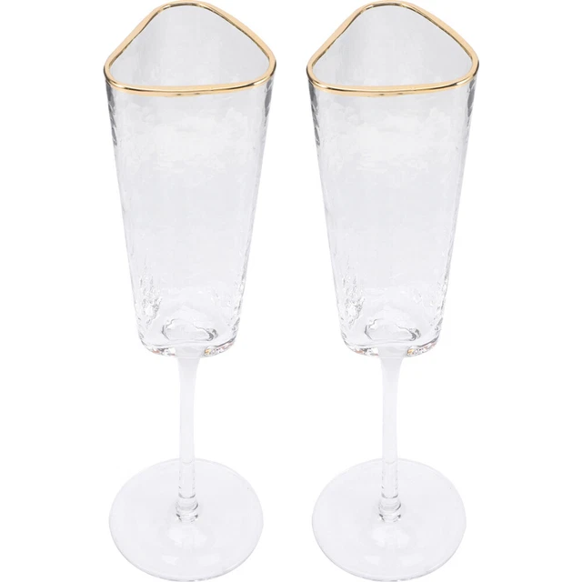 2 vasos clásicos de champán copa de vino espumoso cristal de flautas de champán