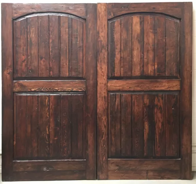 Rustic reclaimed lumber double barn solid wood doors  72 X 82 1.5" thick w/rail