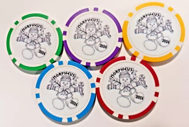 MORPHEUS 2024 SCHNEEMANN 5Er Set New Orleans Mardi Gras Poker Chip