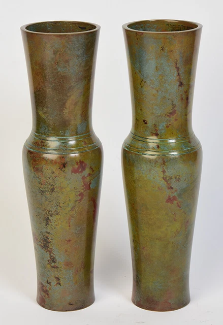 Early 20th Century, Showa, A Pair of Japanese Bronze Vases