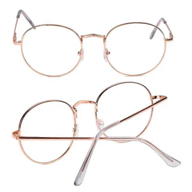 Care Portable Metal Round Glasses Optical Glasses Eyeglasses Frame Spectacles