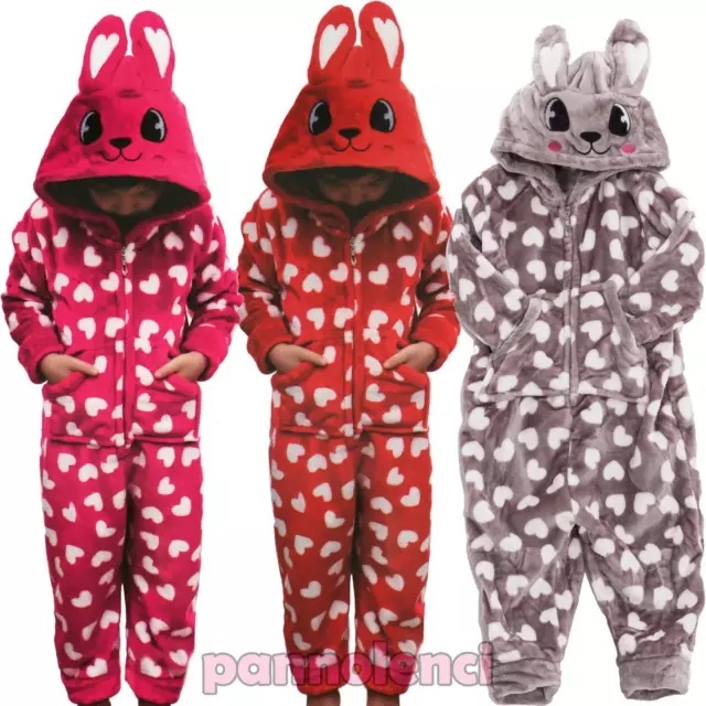 Pigiama bambina bambino coniglio intero costume carnevale kigurumi C603