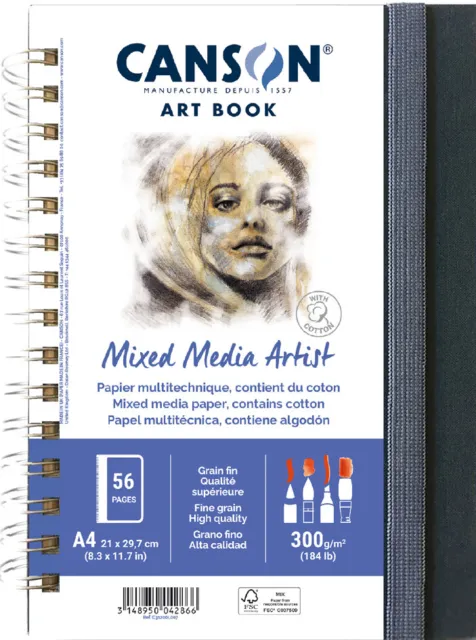 CANSON Skizzenbuch ART BOOK Mixed Media Artist DIN A4 28 Blatt Hochformat