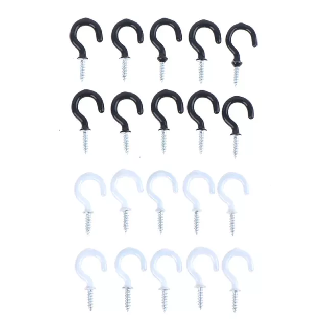 10Pcs Mug Shouldered Hanger Cup Hooks Heavy Duty Screw-In Ceiling Hooks -ml