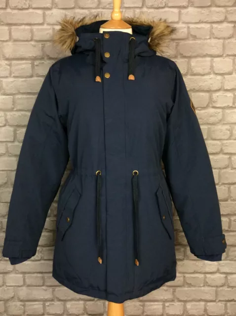 Burton Ladies Uk S Saxton Parka Navy Hooded Down Coat Padded Jacket Rrp Â£270 Ad