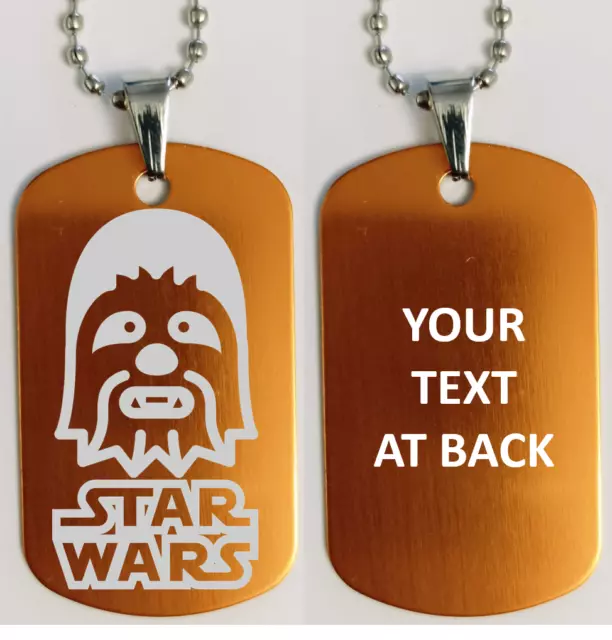 Star Wars Chewbacca Yoda Military Army Tag Pendant Necklace Keyring SEND TEXT